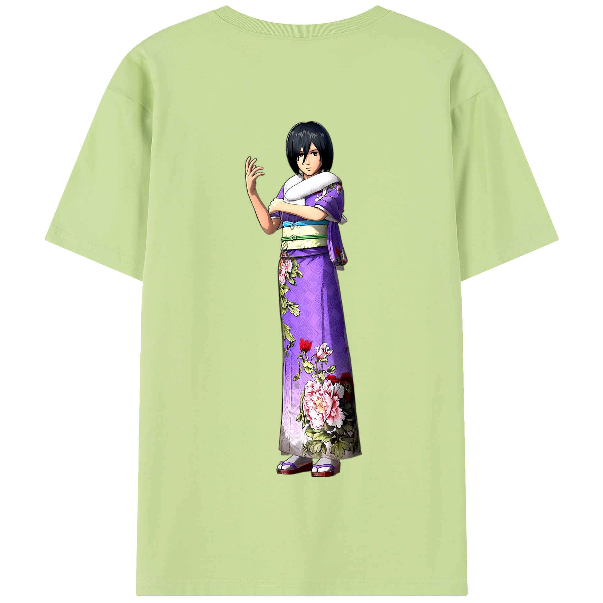 （画像用） 進撃の巨人 ミカサ·アッカーマン Attack on Titan Mikasa Ackerman 綿100％半袖Tシャツ（背面プリント）